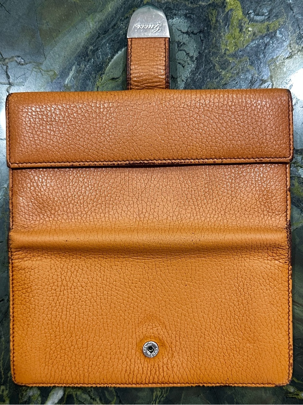 Gucci Signoria Continental Pebbled Leather Wallet Tan Silver-tone Logo Plaque - Picture 15 of 16